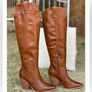 Camel Knee Cowgirl Boots